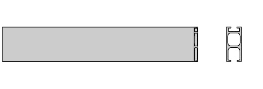 Interstil 36870 Innenlaufprofil flach 15 x 35 mm